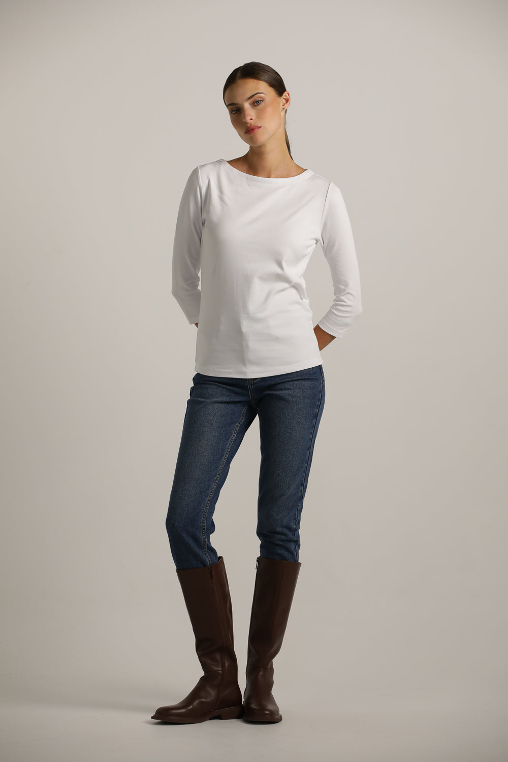 טישירט בייסיק עם שרוולים באורך 3/4 | קנת קול