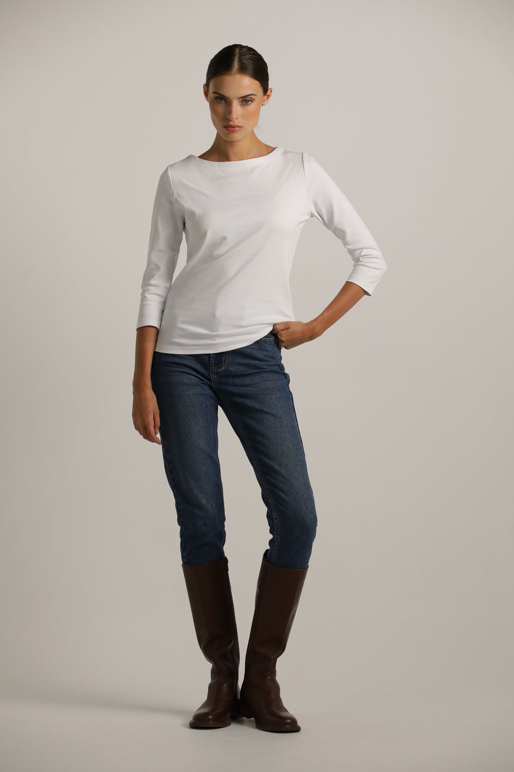 טישירט בייסיק עם שרוולים באורך 3/4 | קנת קול