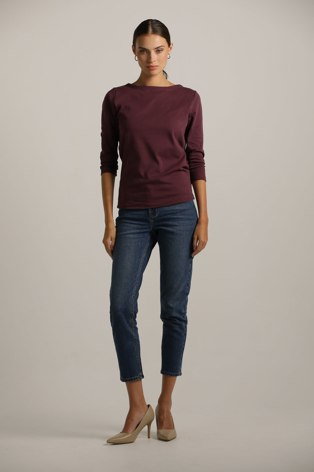 טישירט בייסיק עם שרוולים באורך 3/4 | קנת קול