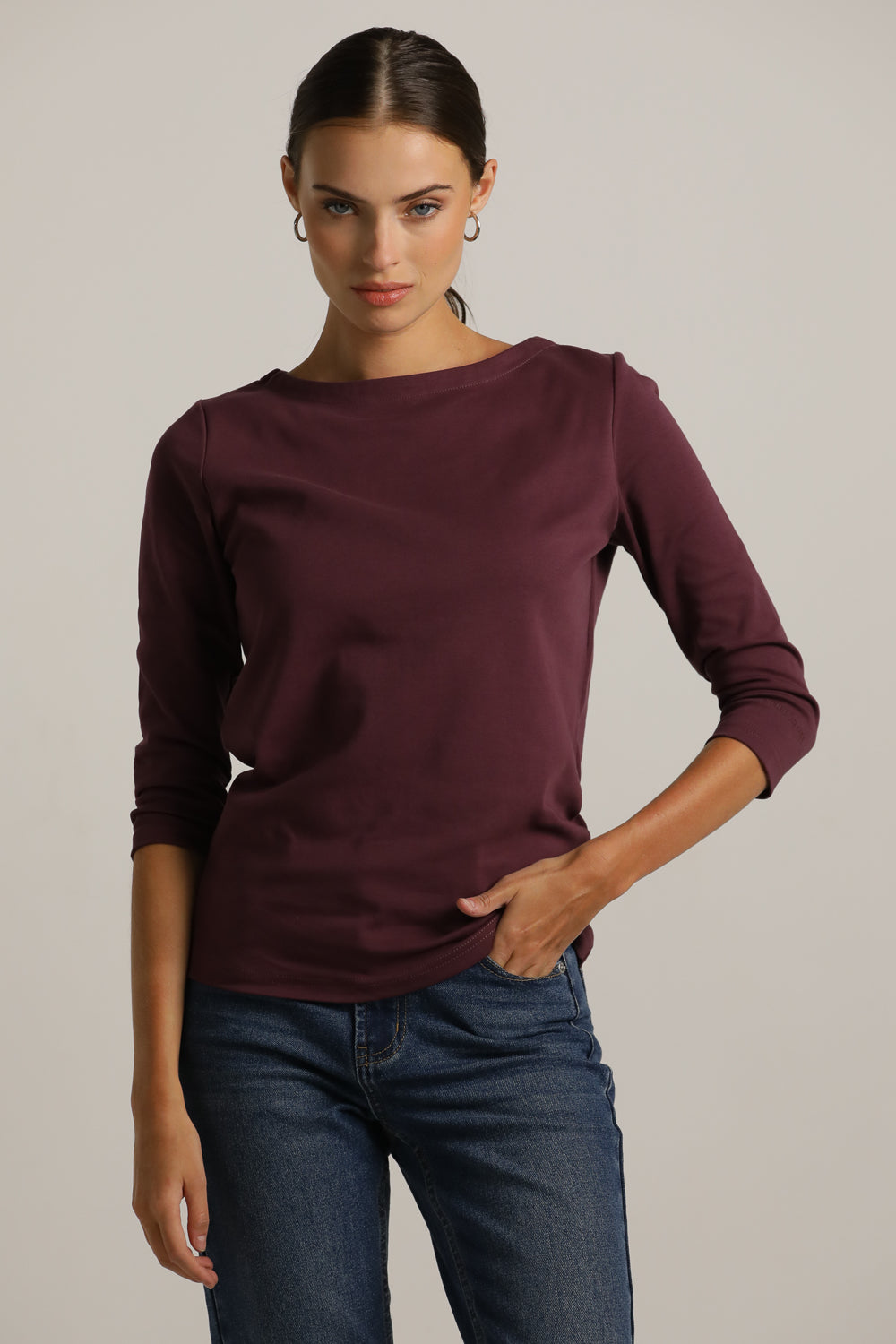 טישירט בייסיק עם שרוולים באורך 3/4 | קנת קול