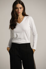 טישרט ארוכה עם צווארון וי  | קנת קול