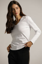 טישרט ארוכה עם צווארון וי  | קנת קול