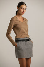 טישרט ארוכה עם צווארון וי  | קנת קול