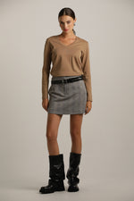 טישרט ארוכה עם צווארון וי  | קנת קול