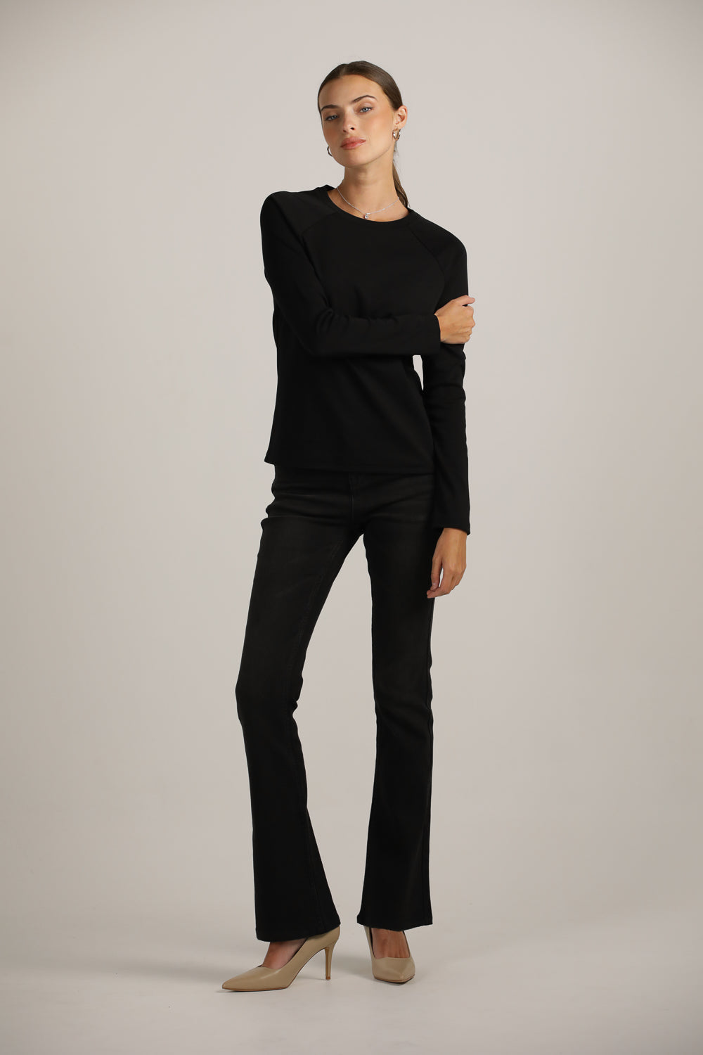 חולצת רגלן ארוכה עם צווארון עגול | קנת קול