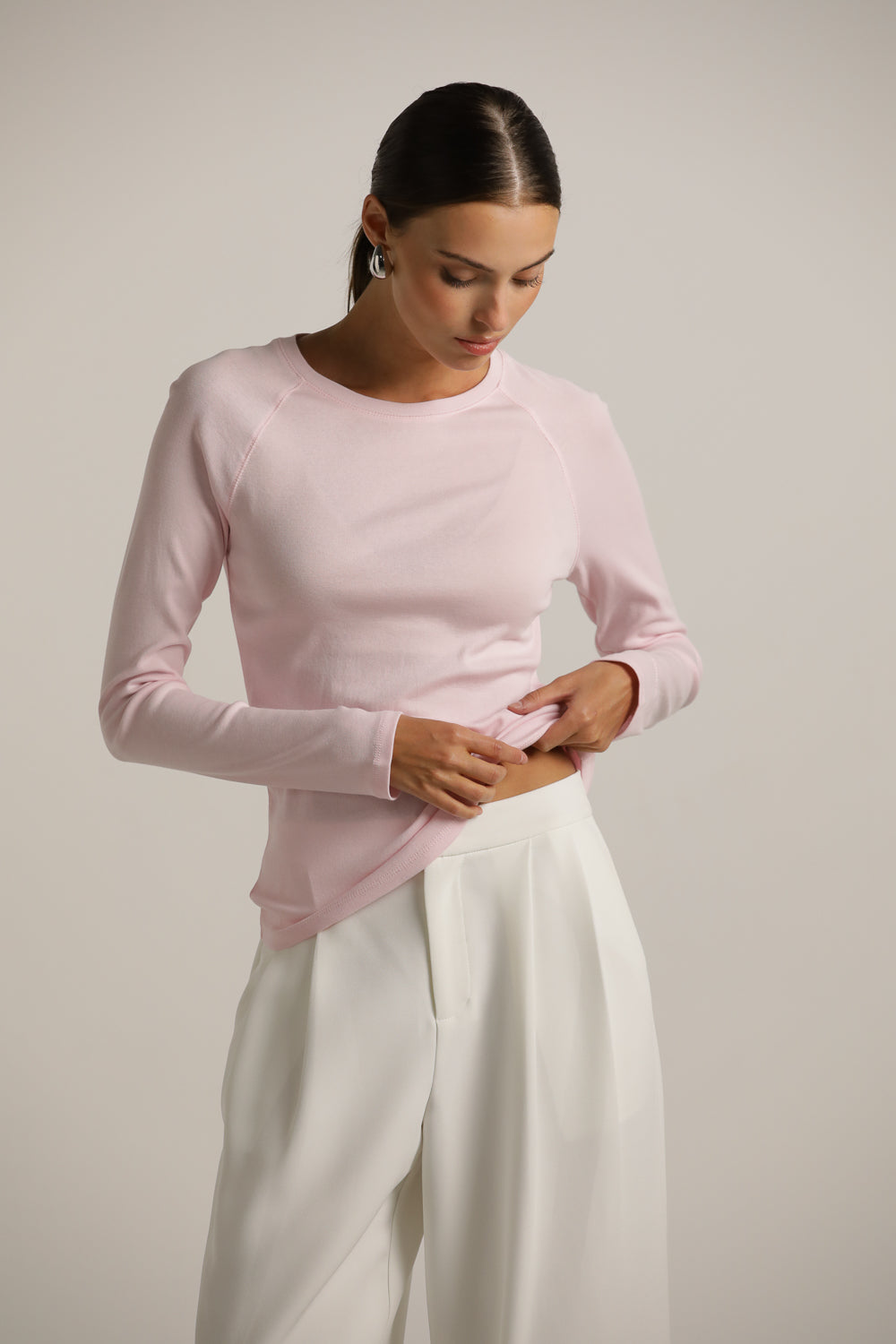 חולצת רגלן ארוכה בגזרה צמודה | קנת קול