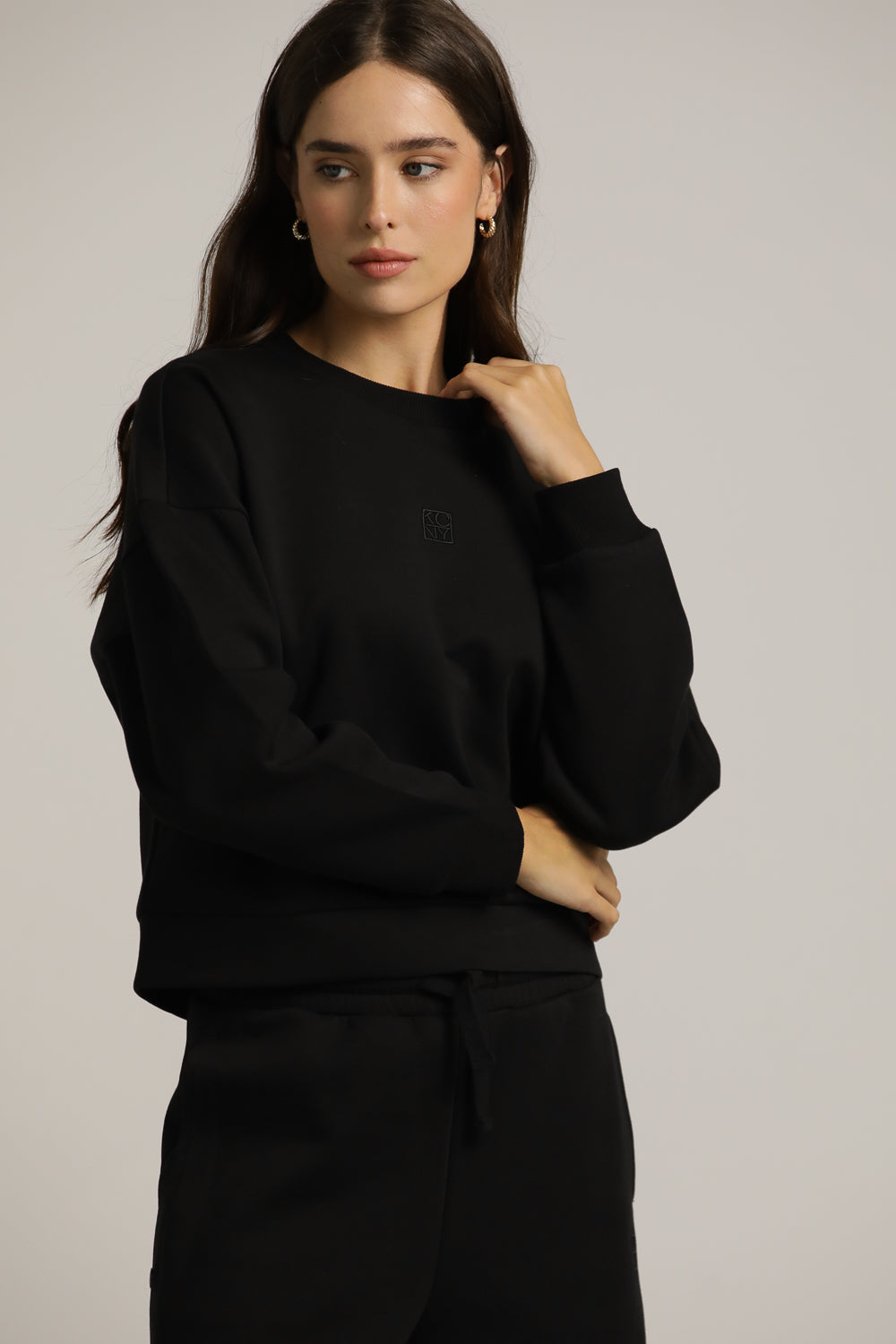 סווטשירט קרופ עם לוגו בחזית | קנת קול