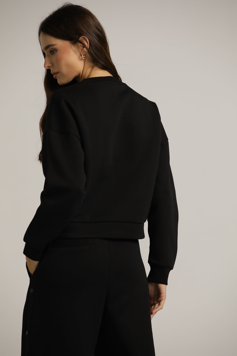 סווטשירט קרופ עם לוגו בחזית | קנת קול