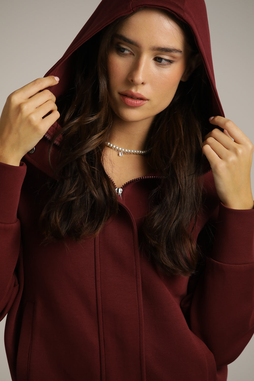 ג'קט עם כובע קפוצ'ון ורוכסן נסתר | קנת קול