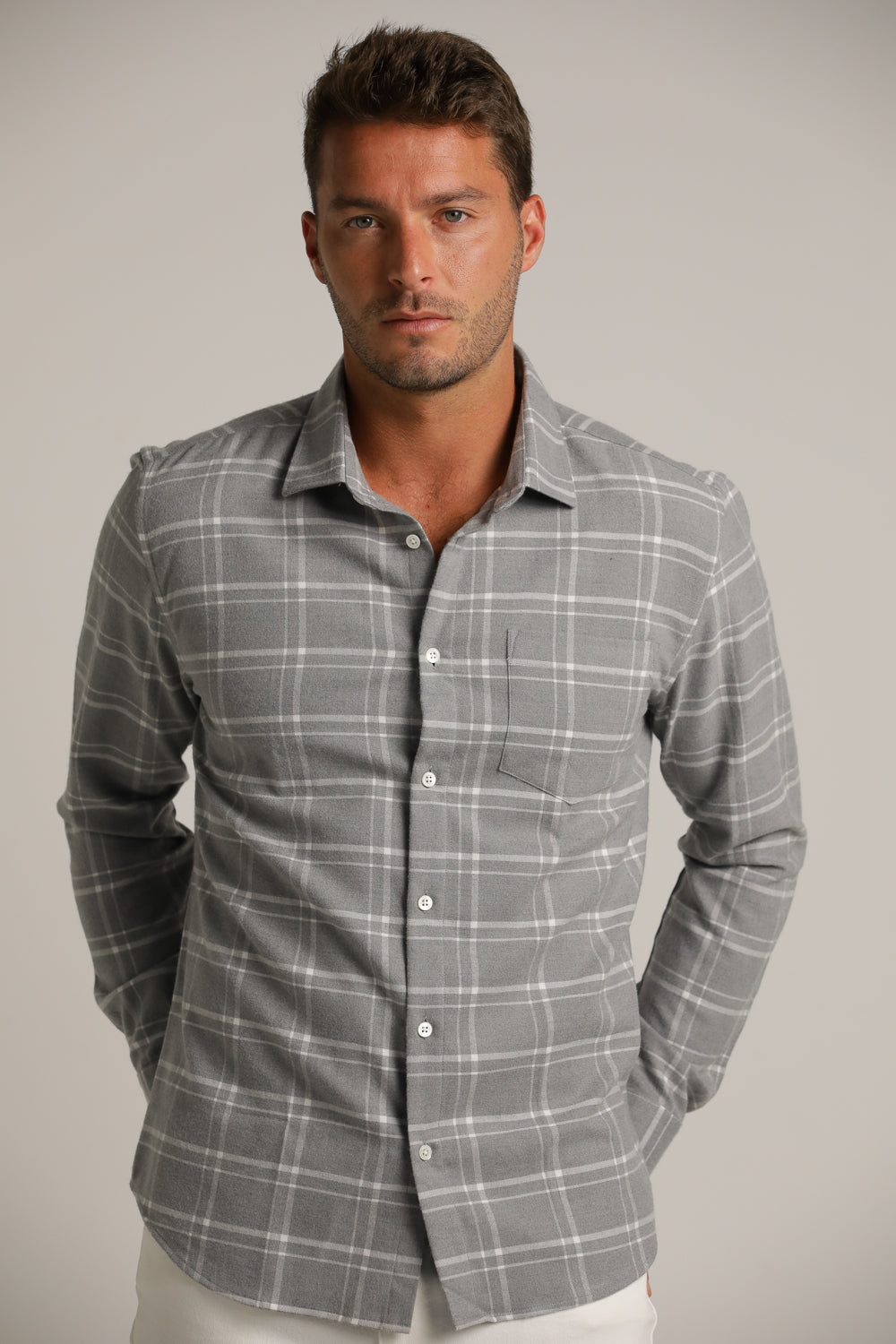 חולצה מכופתרת פלאנל בעיצוב משבצות | קנת קול