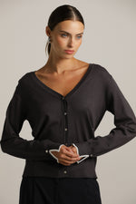 סריג קרדיגן בייסיק עם מחשוף וי | קנת קול