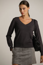 סריג בייסיק עם מחשוף וי | קנת קול