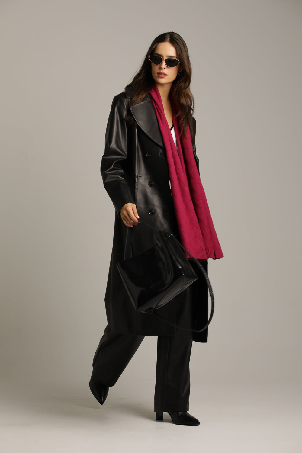 צעיף סרוג עם דוגמת צמה עדינה | קנת קול