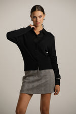 קרדיגן סריג דק חצי שקוף | קנת קול