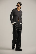 קרדיגן סרוג עם צווארון פולו | קנת קול