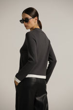 קרדיגן סרוג עם צווארון פולו | קנת קול