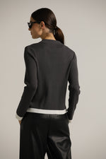 קרדיגן סרוג עם צווארון פולו | קנת קול