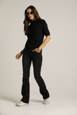 סריג גולף עם שרוול קצר וצווארון גבוה | קנת קול