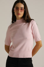 סריג גולף עם שרוול קצר וצווארון גבוה | קנת קול