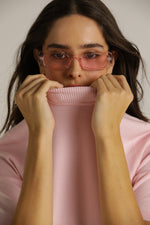 סריג גולף עם שרוול קצר וצווארון גבוה | קנת קול