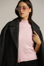 סריג גולף עם שרוול קצר וצווארון גבוה | קנת קול