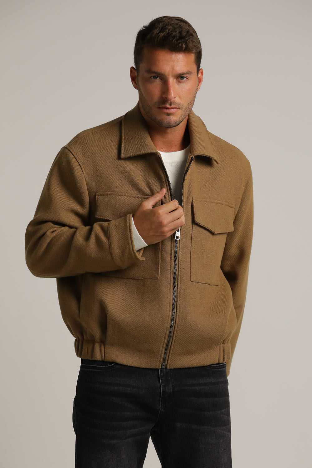 ג'קט בומבר במרקם ארוג מובלט | קנת קול