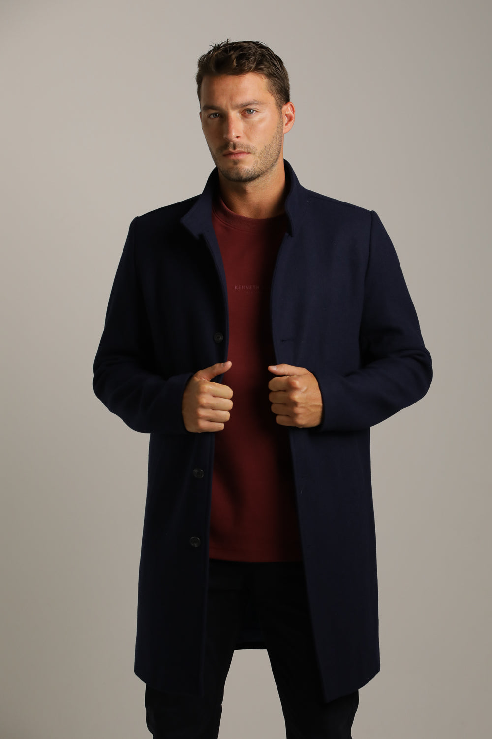 מעיל אלגנטי ארוך במרקם צמרי | קנת קול