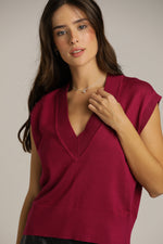 ווסט סרוג עם מחשוף וי עמוק | קנת קול