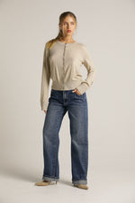 קרדיגן סריג ארוך עם כפתרה קדמית | קנת קול