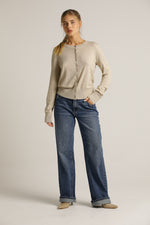 קרדיגן סריג ארוך עם כפתרה קדמית | קנת קול