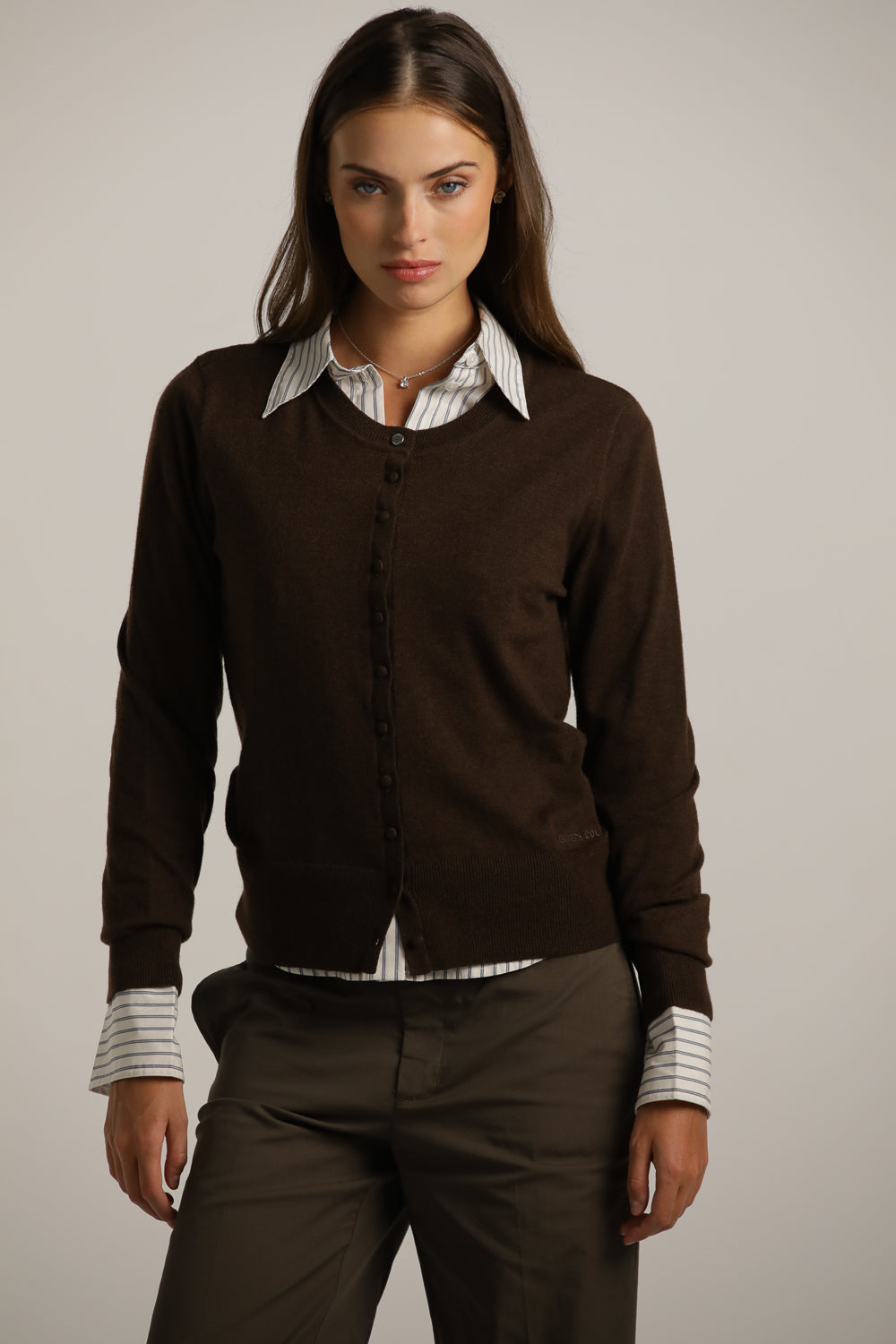 קרדיגן סריג ארוך עם כפתרה קדמית | קנת קול