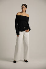 סריג אוף דה שולדר עם שרוולים ארוכים | קנת קול