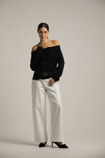 סריג אוף דה שולדר עם שרוולים ארוכים | קנת קול