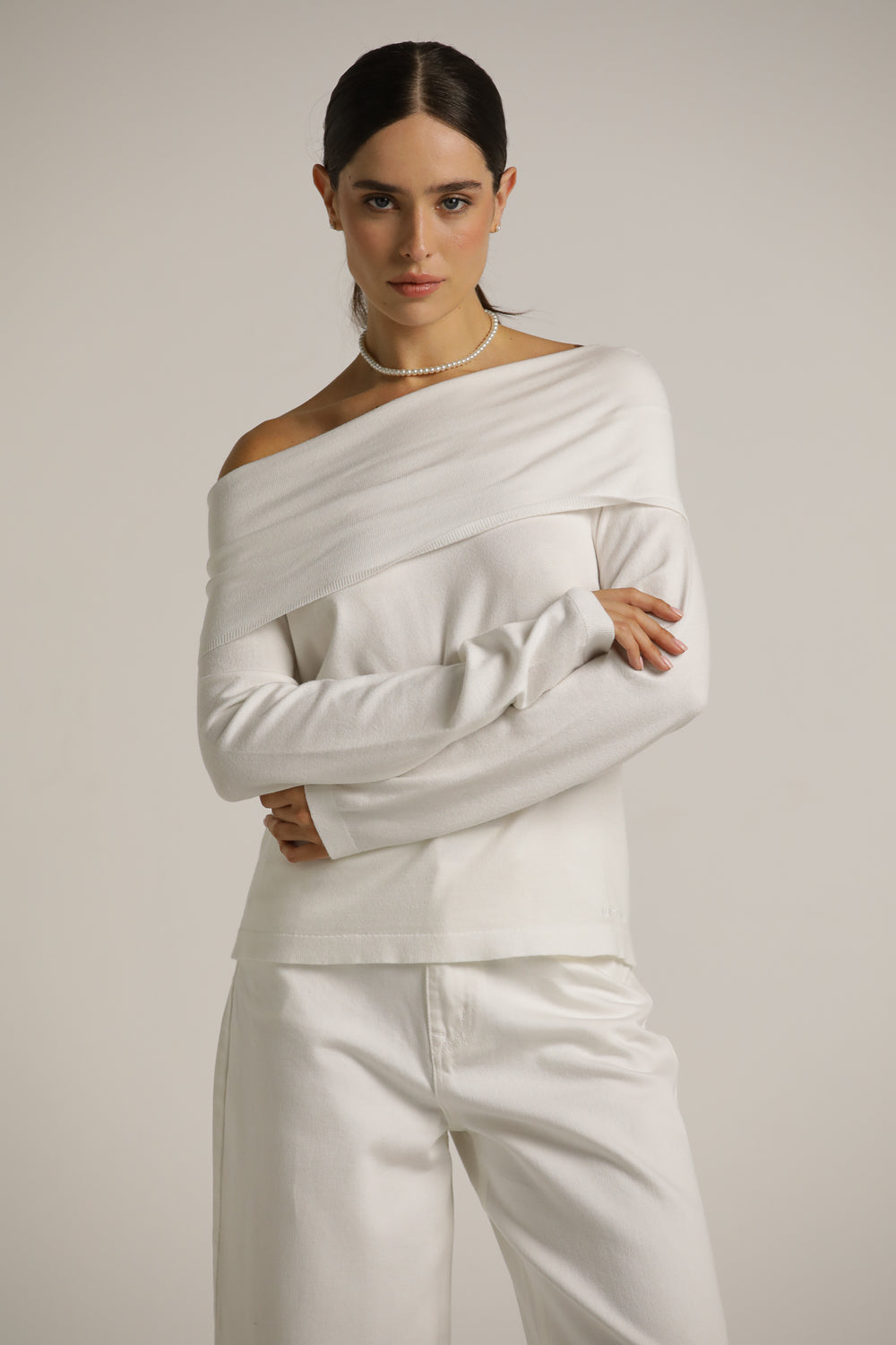 סריג אוף דה שולדר עם שרוולים ארוכים | קנת קול