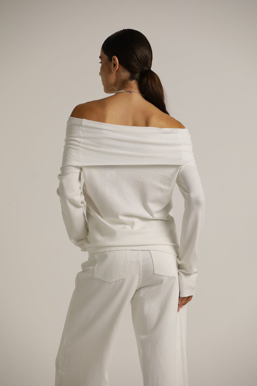 סריג אוף דה שולדר עם שרוולים ארוכים | קנת קול