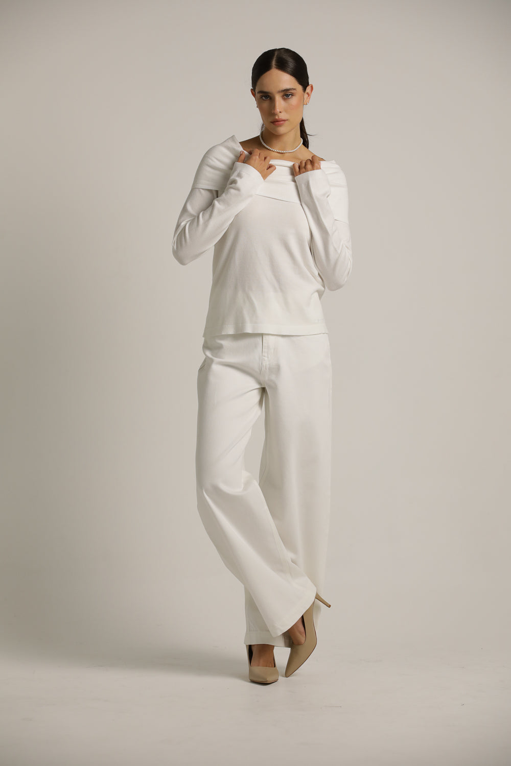 סריג אוף דה שולדר עם שרוולים ארוכים | קנת קול