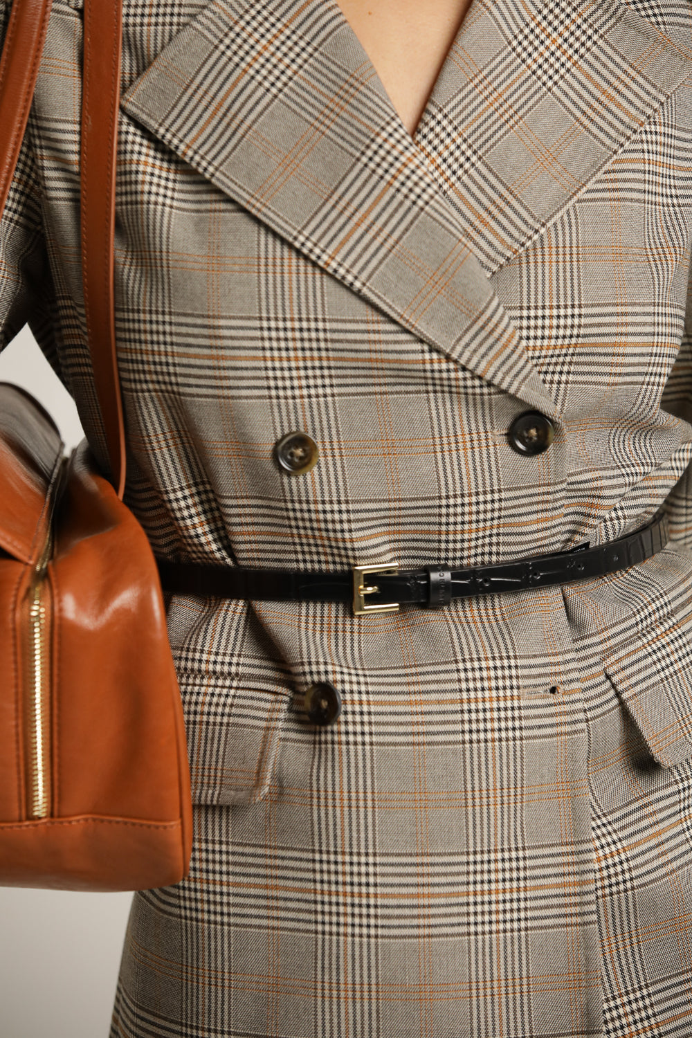 חגורת קרוקודיל דקה בצבע שחור | קנת קול