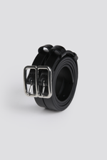 חגורת עור דקה כפולה בצבע שחור | קנת קול