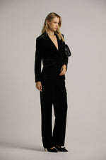 ג'קט קטיפה שחור בסגנון מחויט | קנת קול