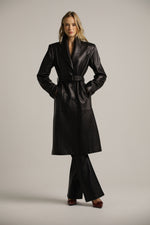 מעיל עור מידי עם כתפיים מודגשות | קנת קול