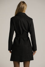 מעיל פורמל במראה צמרי בשילוב חגורה | קנת קול