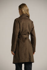 מעיל פורמל במראה צמרי בשילוב חגורה | קנת קול