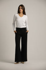 מכנסיים רחבים בסגנון מחויט עם פסי צד | קנת קול