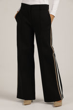 מכנסיים רחבים בסגנון מחויט עם פסי צד | קנת קול