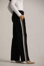 מכנסיים רחבים בסגנון מחויט עם פסי צד | קנת קול