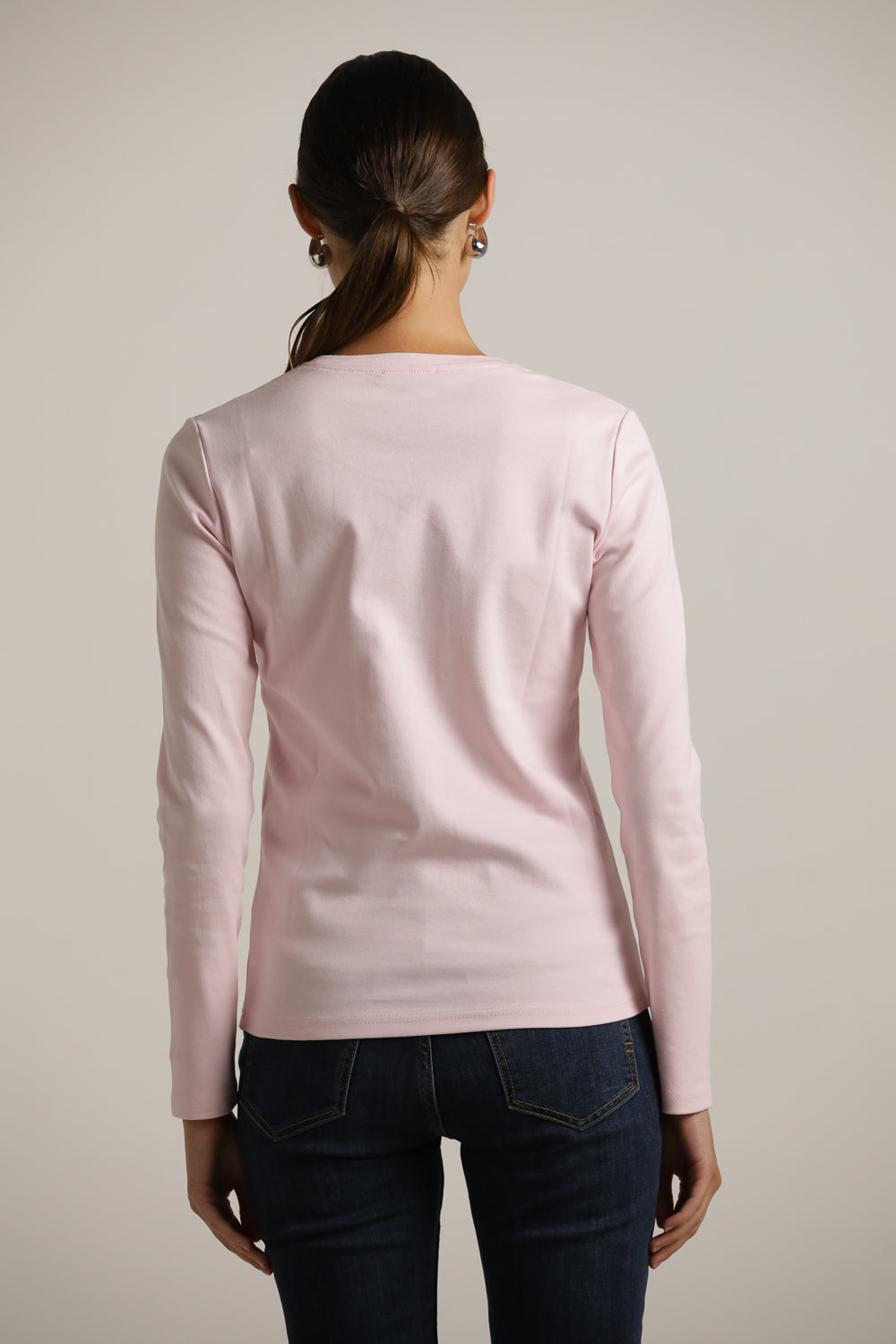 טישירט ארוכה עם צווארון עגול | קנת קול