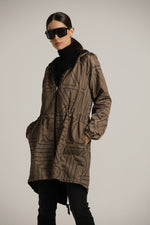 מעיל פארקה דו-צדדי עם קפוצ'ון | קנת קול