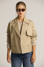 מעיל טראנץ' בגזרה קצרה עם כפתורים כפולים | קנת קול