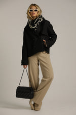 מעיל טראנץ' בגזרה קצרה עם כפתורים כפולים | קנת קול