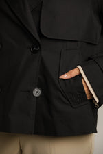 מעיל טראנץ' בגזרה קצרה עם כפתורים כפולים | קנת קול